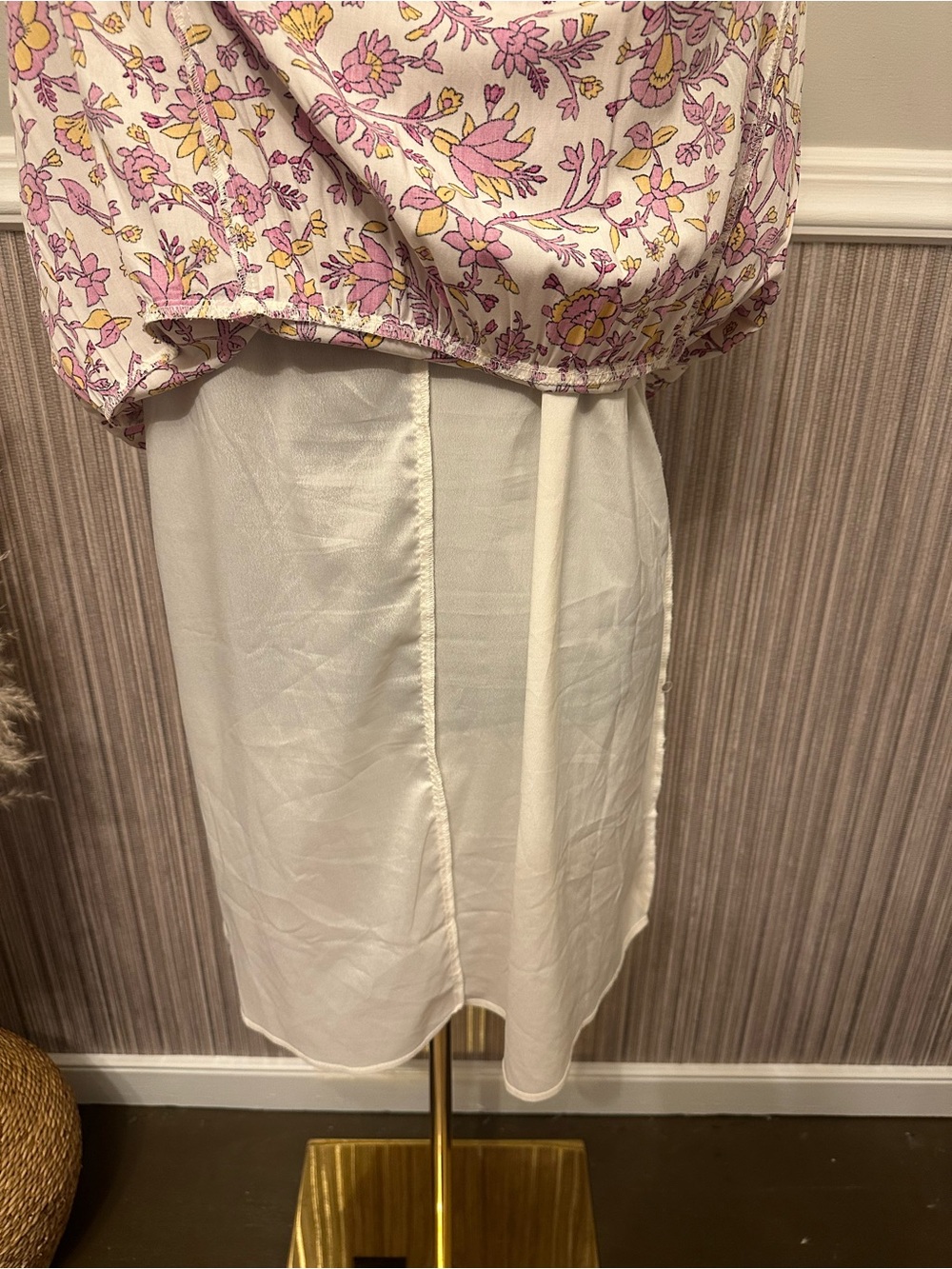 Old Navy Floral Sleeveless Tiered Midi Dress Pink Yellow Boho Size Large - Picture 8 of 10